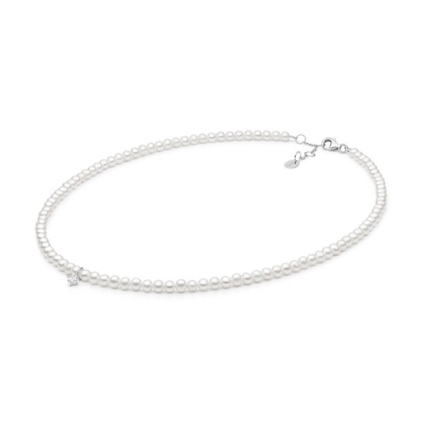 Perlový náhrdelník Agnes - pravé perly, stříbro 925/1000, Stříbrná 40 cm Bílá