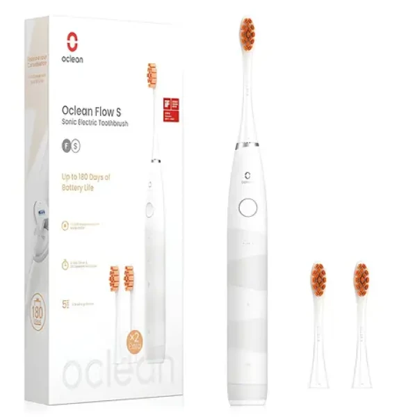 Oclean Flow S bílá / Sonický zubní kartáček / 5 režimů / 76 000 pohybů/min / IPX7 (Flow S biały)