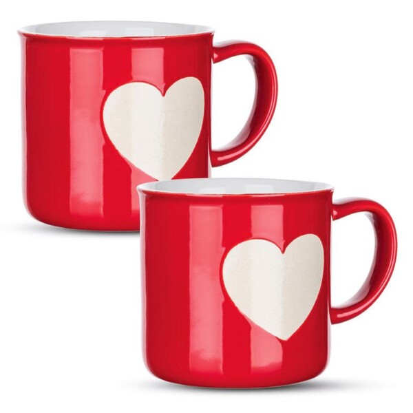 Sada keramických hrnků WHITE HEART 350 ml 2 ks
