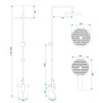 REA - Sprchový set s baterií 150mm BLOOM zlatá REA-P9528