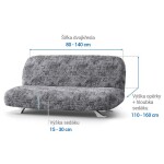 Bielastické potahy MARMO šedé dvojkřeslo s dřevěnými rukojeťmi (š. 80 -140 cm)