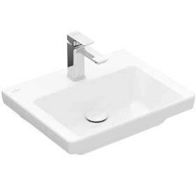 VILLEROY & BOCH - Subway 3.0 Umývátko nábytkové 50x40 cm, bez přepadu, otvor pro baterii, CeramicPlus, Stone White 4370FGRW