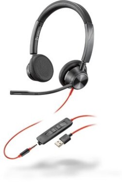 Poly BLACKWIRE 3325 černá / náhlavní souprava / mikrofon / dvě sluchátka / USB-A / 3.5mm jack / ovladač (213938-01)