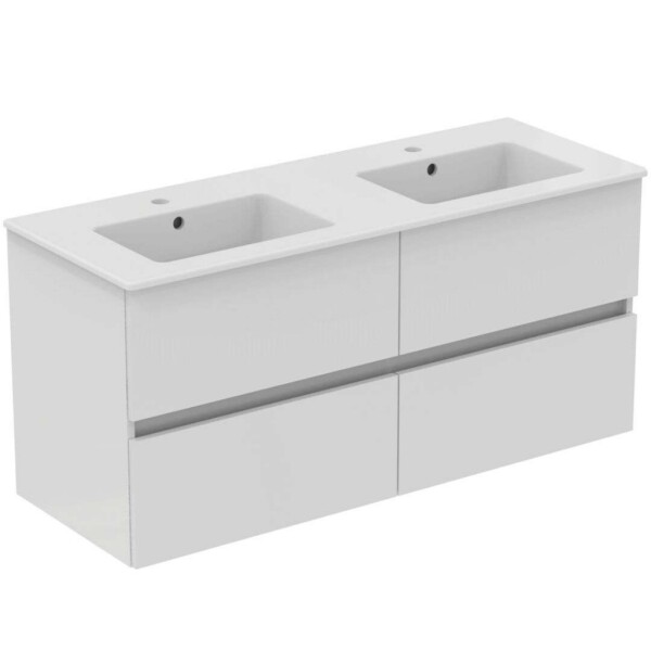 IDEAL STANDARD - Eurovit+ Skříňka s dvojumyvadlem, 55x120x44 cm, 4 zásuvky, lesklá bílá R0577WG
