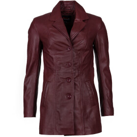 Dámský Kožený Kabát Dolce Brixton Višňová Velikost: 4XL