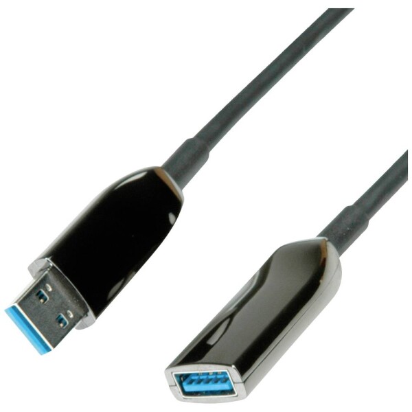 Roline USB kabel USB 3.2 Gen1 USB-A zásuvka, USB-A zástrčka 15 m černá 12.04.1076