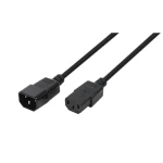 LogiLink CP091 černá / Prodlužovací napájecí kabel / IEC C14 (M) - C13 (F) / 1,8 m / 10/16 A (CP091)