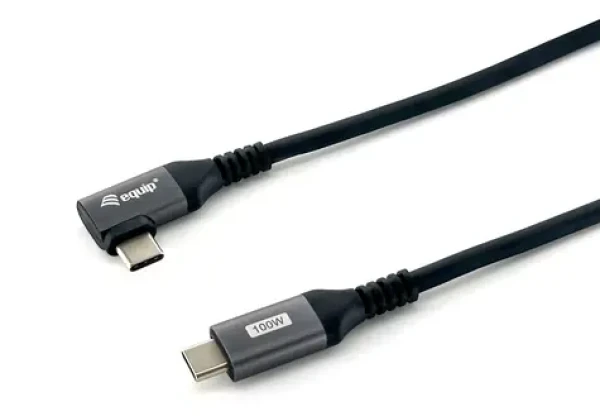 Equip 128891 černá / Kabel USB-C / úhlový 90° / PD 100W / USB 2.0 / 1 m (128891)