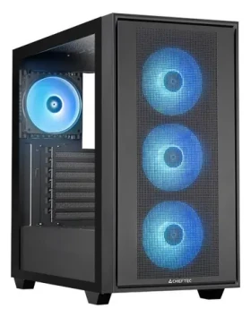 CHIEFTEC Hunter 3 GS-03B-OP černá / Skříň / ATX, E-ATX / Midi Tower / RGB / průhledná bočnice / bez zdroje (GS-03B-OP)
