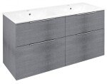 SAPHO - CIRASA umyvadlová skříňka s dvojumyvadlem 121x66x46cm, dub stříbrný CR121-1111-21