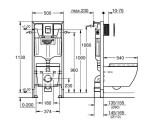 GROHE - Solido Set předstěnové instalace, klozetu Euro Ceramic, sedátka Softclose a tlačítka Even, lesklá černá 39941000