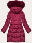 Péřová dámská zimní bunda ve vínové bordó barvě (2M-051) odstíny červené S (36)