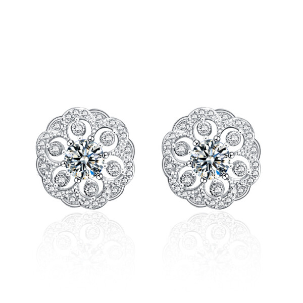 Royal Fashion stříbrné náušnice HA-XEA005-SILVER-MOISSANITE