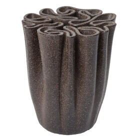 Ferm Living Kameninová váza Dedali Dark Brown Medium, hnědá barva, keramika