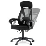 Kancelářská židle, potah černá látka a černá síťovina MESH, houpací mech. s aretací