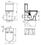 IDEAL STANDARD - Eurovit WC kombi se sedátkem SoftClose, vario odpad, RimLS+, bílá E336301