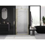 MEXEN - Exo sprchové dveře křídlové 90, transparent, zlatá 817-090-000-50-00