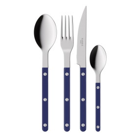 SABRE PARIS 4-dílná sada příborů Bistrot Brillant – Navy Blue, modrá barva, kov, plast