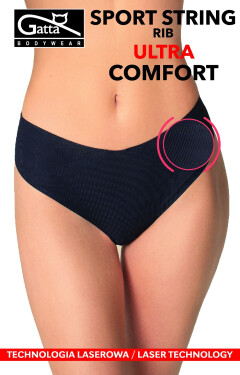 Dámské kalhotky string Gatta 41004 Sport RIB Ultra Comfort S-XL černá M