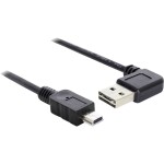 Delock USB 2.0 prodlužovací kabel plochý zahnutý [1x USB 2.0 zástrčka A - 1x USB 2.0 zásuvka A] 1.00 m černá oboustranně zapoji