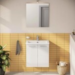 Koupelnová sestava s umyvadlem zrcadlem a osvětlením VitrA Mia 59x61x39,5 cm bílá lesk MIASETFP60B MIASETFP60B