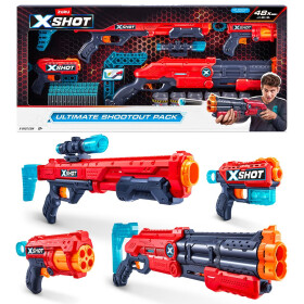 X-SHOT Velká sada - Vigilante, Hawk Eye, Fury 4, Kickback (6 plechovek, 48 nábojů) - Kolektiv