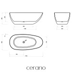CERANO - Vana akrylátová Unica - volně stojící - bílá matná - 170x80x58 CER-8050BD7932