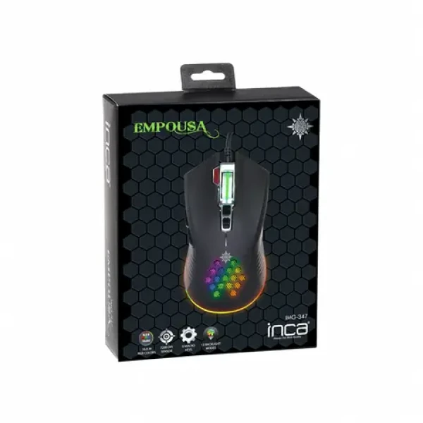 INCA IMG-347 černá / Herní myš / RGB / 7200 DPI / 8 tlačítek / USB / 1,5 m (IMG-347)