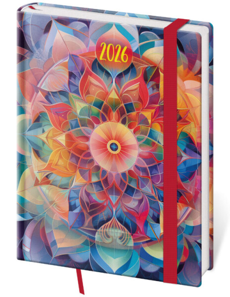 Týdenní diář 2026 Helma B6 - Vario Kaleidoscope s gumičkou