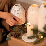 Räder Porcelánový svícen Starry Sky, bílá barva, porcelán
