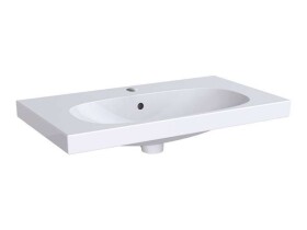 GEBERIT - Acanto Umyvadlo 75x42 cm, otvor pro baterii, s přepadem, s KeraTect, bílá 500.632.01.8
