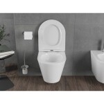 MEXEN/S - Rico Závěsná WC mísa Rimless Tornado včetně sedátka s slow slim, duroplast, bílá lesk 30720400T