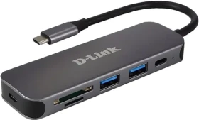 D-Link DUB-2325 šedá / USB-C hub / 6v1 / HDMI / 2x USB-A / USB-C PD / SD/microSD čtečka (DUB-2325)