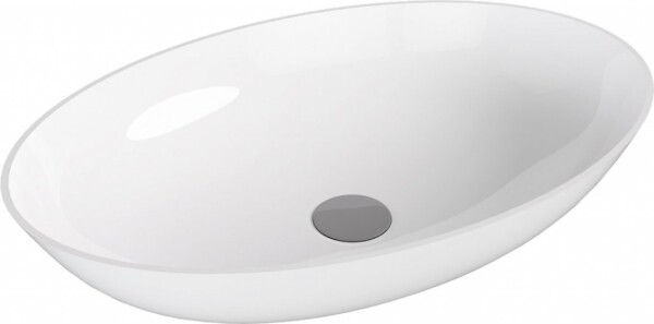 POLYSAN - BANERA OVAL umyvadlo na desku, litý mramor, 60x40cm, bílá 14397