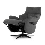 Relaxační křeslo, elektrické zabudované ovládání, šedá, látka, TV-B3973 GREY2