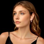 Stříbrné náušnice s perlou Paloma MOISSANITE + CERTIFIKÁT, Bílá certifikát GRA, hadřík na čištění stříbra, dárková krabička