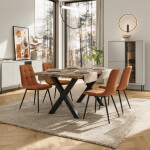 Jídelní židle, žlutá, sametová látka, DCL-X7015 YEL2