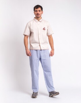 Service Works Seersucker Chef Pants NAVY STRIPE L