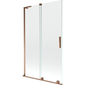 MEXEN/S - Velar L dvoukřídlá posuvná vanová zástěna 110 x 150, transparent, růžové zlato 896-110-003-01-60