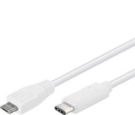 PremiumCord Kabel USB C samec - USB 2.0 konektor Micro-B samec 1m bílá (ku31cb1w)