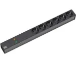 Bachmann zásuvkový panel 19" černá / Zásuvkový panel / 6x zásuvka / 19" rack / bez vypínače (333.536)