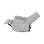 Polohovací křeslo s elektrickým ovládáním, potah stříbrná látka