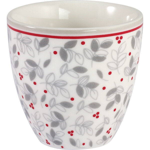 GREEN GATE Mini latte cup Adley White 130 ml, šedá barva, porcelán