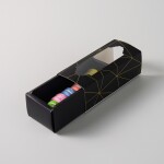 Cake star Krabička na makronky černá se zlatým rámečkem 15,5x6,5x5,2 cm (na 5 kusů)