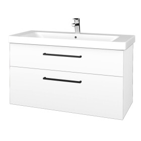 Dřevojas - Umyvadlová skříňka Q MAX SZZ2 105 - M01 Bílá mat / Úchytka T06 / M01 Bílá mat 331764H