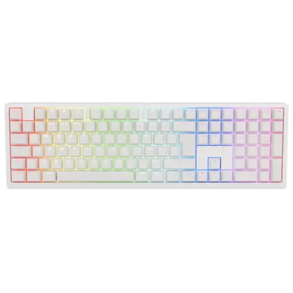 Ducky Zero 6108 Cherry MX2A-Speed-Silver bílá / herní klávesnice / bezdrátová / 2.4 GHz / USB-C / Bluetooth / US (DKZE2408ST3-CPUSPDOECL2WW1)