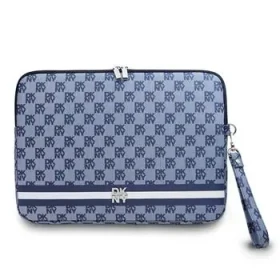 DKNY PU Leather Checkered Pattern and Stripe modrá / pouzdro pro notebook 13-14" (3666339271275)