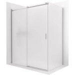 CERANO - Sprchový kout Santoro - levá - 6 mm - chrom, mléčné sklo - 110x80 - posuvný CER-665698