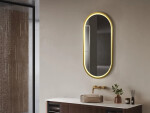Zrcadlo se senzorem SAT Aurum 40x80 cm broušené zlato SATZAUR4080BZ SATZAUR4080BZ