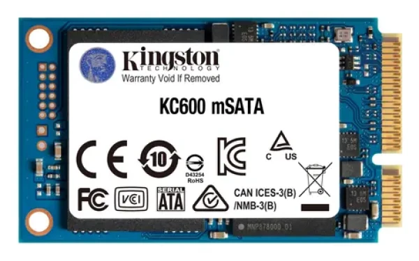 Kingston KC600 1TB mSATA SSD / mSATA / SATA III / 3D TLC / čtení:550MBs / zápis:520MBs / 90K 80K IOPS / MTBF 1mh / 5y (SKC600MS/1024G)